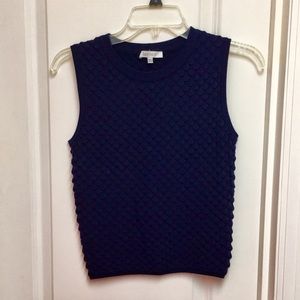 Navy blue scalloped sleeveless top